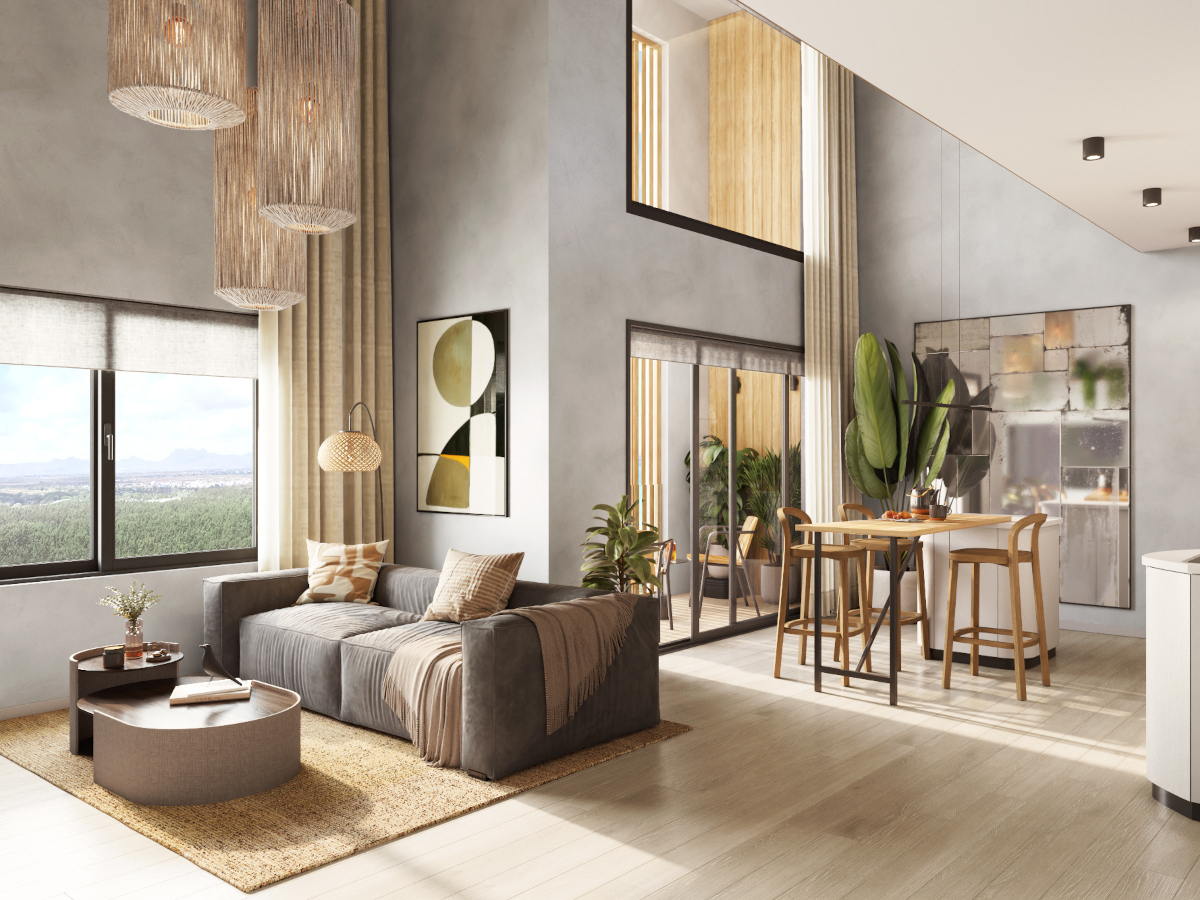 eQ Residences - Loft entrance floor_Living room - Kitchen