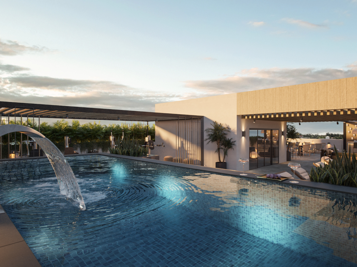 eQ Residences Mauritius Rooftop Pool