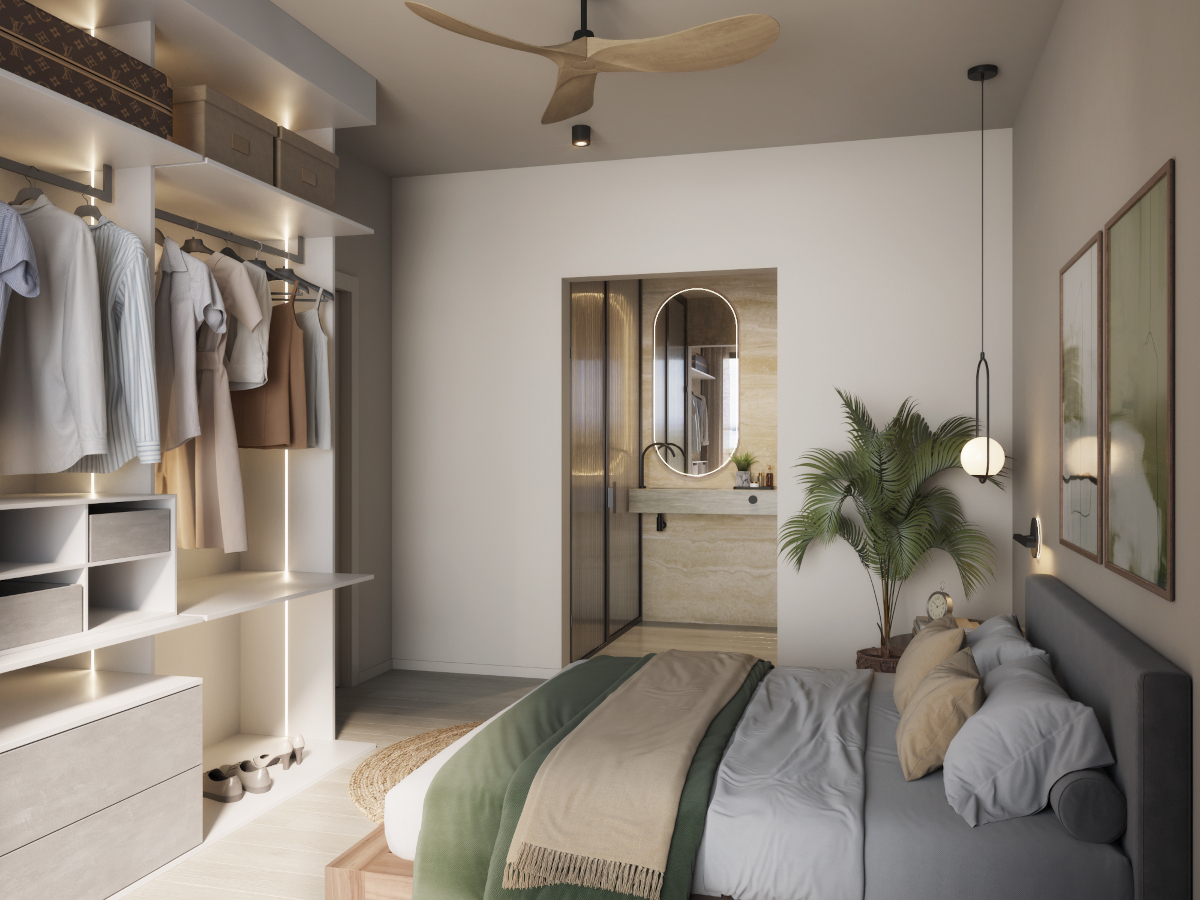 eQ Residences - Two bedroom apartment - Bedroom View 1 - Option 2